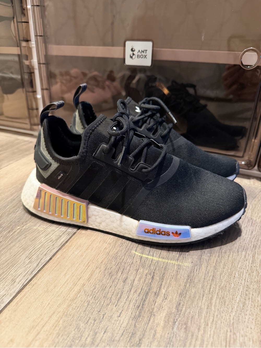 adidas nmd r1 Black Sneakers with Iridescent Accents